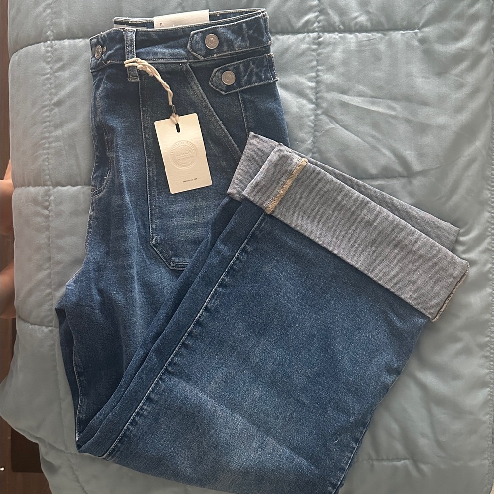 KanCan 90's Wide Leg Ultra High Rise Blue Denim Trousers